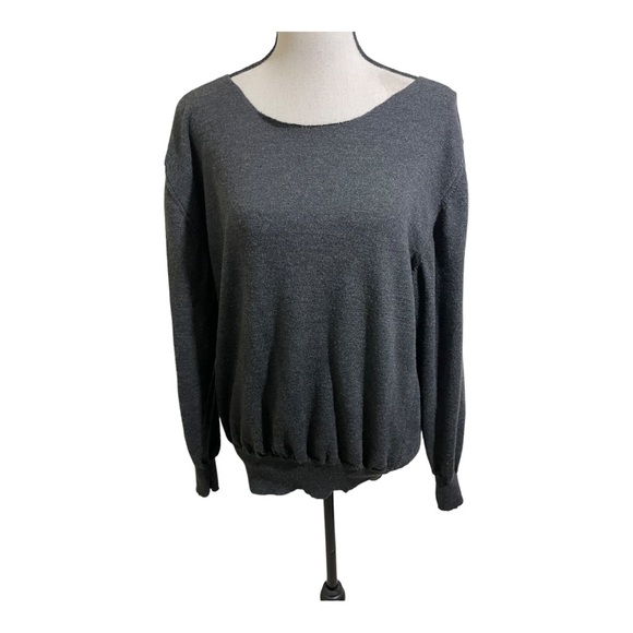 Pure wool womens raw neck grey sweater 100%wool. Long sleeve fits medium… - Picture 5 of 10